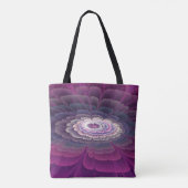 Tote Bag Fleur rayante Coloré Abstrait Fractal Art rose (Dos)