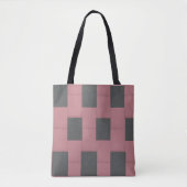 Tote Bag Fleur rose Checker Abstrait   (Devant)