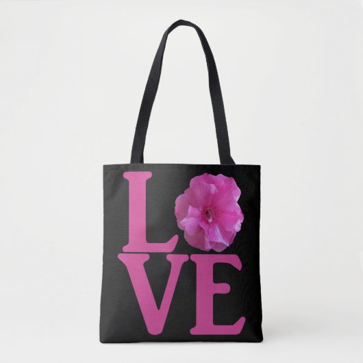 Tote Bag Fleur Rose Classique Amour (Devant)