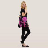 Tote Bag Fleur Rose Classique Amour (Sur le modèle)