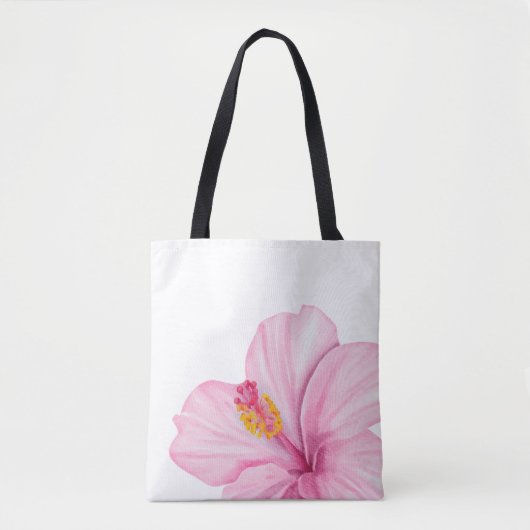 Tote Bag Fleur Rose Exotique (Devant)