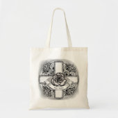 Tote Bag Fleur rose Filigree Christian Cross (Devant)