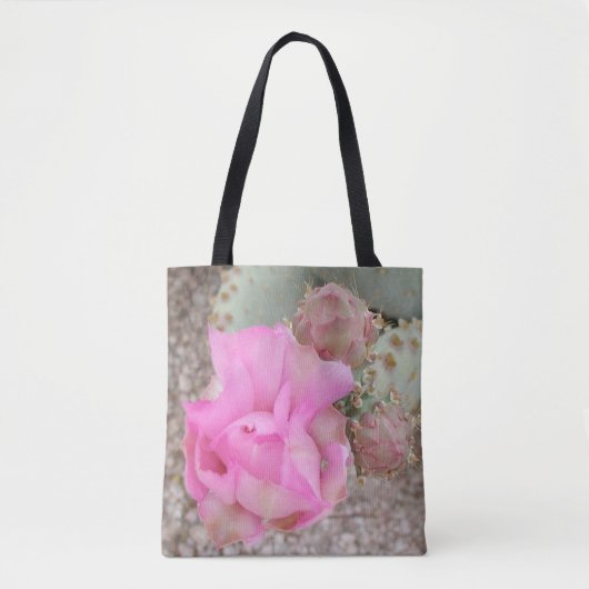 Tote Bag Fleur rose Fourre-tout de figue de Barbarie (Devant)