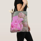 Tote Bag Fleur rose Fourre-tout de figue de Barbarie (De près)