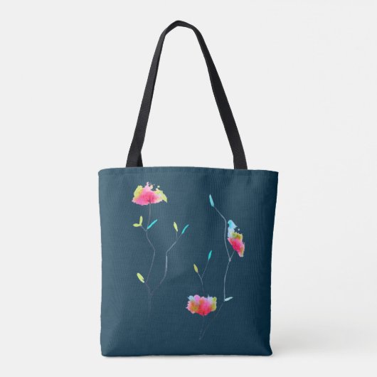 Tote Bag Fleur rose japonaise abstraite simple et moderne (Dos)