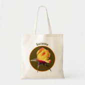 Tote Bag Fleur Rosebud Jaune Personnalisée (Devant)