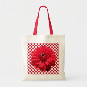 Tote Bag Fleur rouge botanique de dahlia