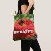 Tote Bag Fleur rouge d'Abee Happy (De près)