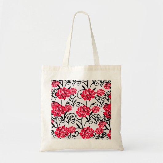 Tote Bag Fleur rouge Floral Illustration Motif Design (Devant)