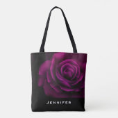 Tote Bag Fleur rouge violet gothique (Dos)