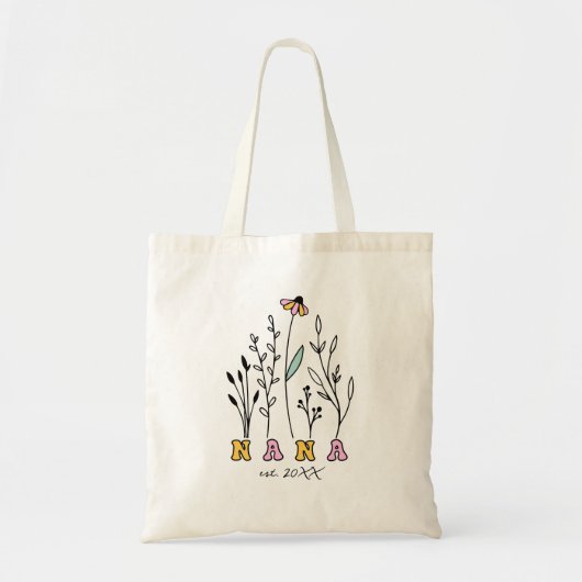 Tote Bag Fleur sauvage Année de fondation Nana (Devant)