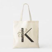 Tote Bag Fleur sauvage d'aquarelle Bridesmaid Initial "K Fo (Dos)