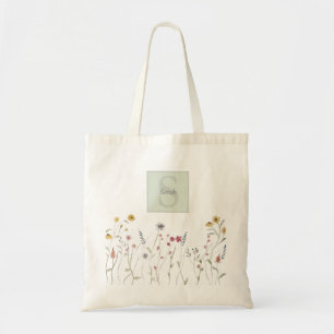 Tote Bag Fleur sauvage d'aquarelle monographique