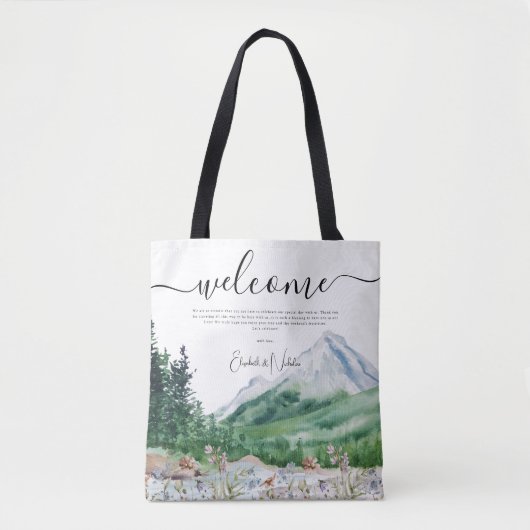 Tote Bag Fleur sauvage de montagne | Bienvenue Mariage (Devant)
