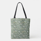 Tote Bag Fleur sauvage Dusty Sage Floral Vert (Dos)