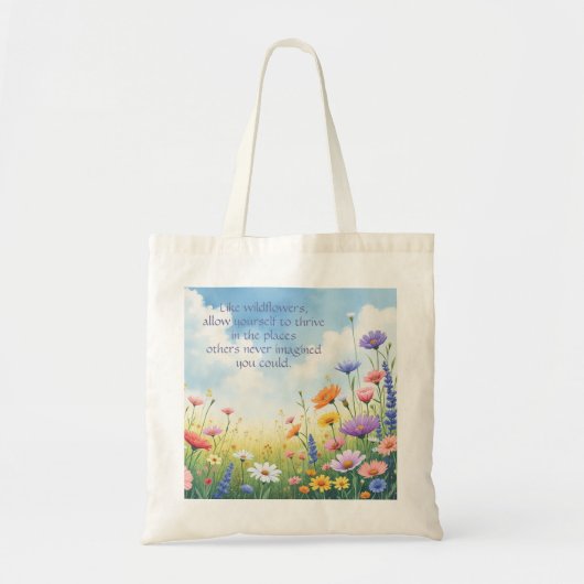 Tote Bag Fleur sauvage et devis (Devant)