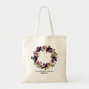 Tote Bag Fleur sauvage lunaire Floral Wreath Fourre-tout