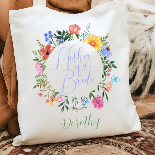 Tote Bag Fleur sauvage Mère de la mariée Mariage de script