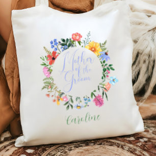 Tote Bag Fleur sauvage Mère du Mariage de script Groom