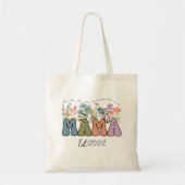 Tote Bag Fleur sauvage personnalisé Mama est (Devant)