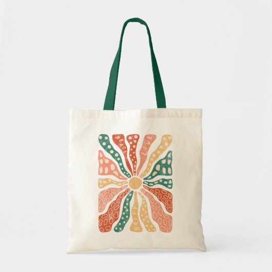 Tote Bag Fleur sauvage Super rétro Sunburst (Devant)
