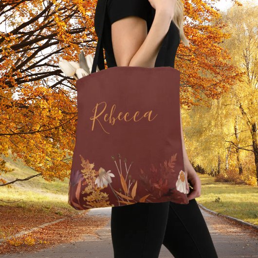 Tote Bag Fleur sauvage Terracotta Automne Mariage Bridesmai