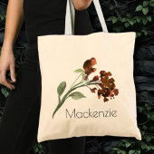 Tote Bag Fleur sauvage | Terracotta Orange Bohemian Custom