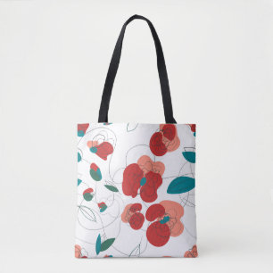 Tote Bag Fleur sauvage Wonderland   motif de fleurs stylisé