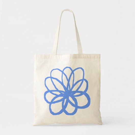 Tote Bag Fleur Spontanée - Bleu Bébé (Devant)