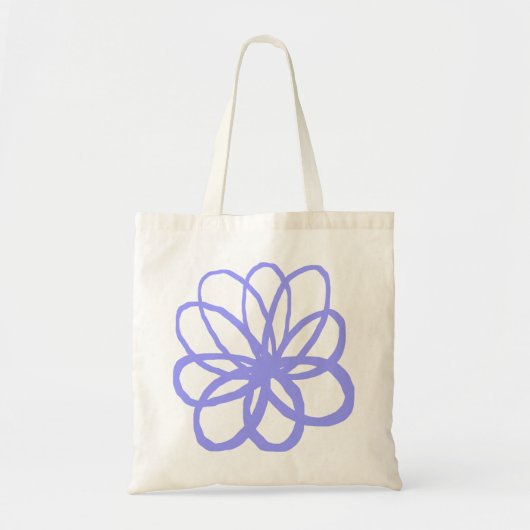 Tote Bag Fleur Spontanée - Bleu Pastel (Devant)