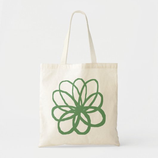 Tote Bag Fleur Spontanée - Vert de l'Armée (Devant)