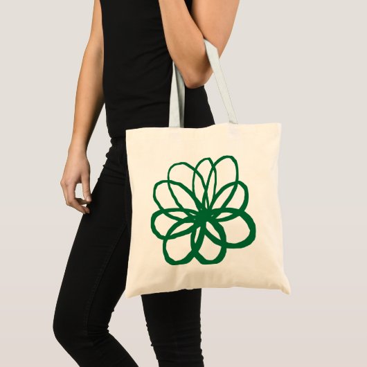 Tote Bag Fleur Spontanée - Vert Forêt (Devant (produit))