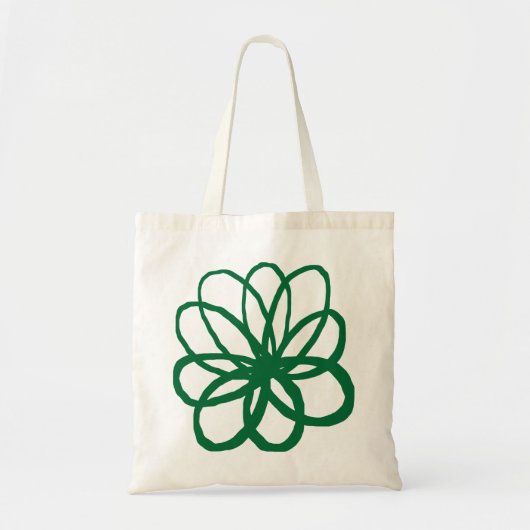 Tote Bag Fleur Spontanée - Vert Forêt (Devant)
