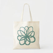 Tote Bag Fleur Spontanée - Vert Océan (Devant)