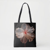 Tote Bag Fleur translucide élégante sur le noir (Devant)