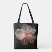 Tote Bag Fleur translucide élégante sur le noir (Dos)