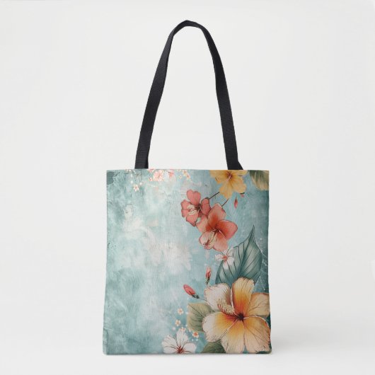 Tote Bag Fleur Tropicale Bohème Décontractée (Devant)