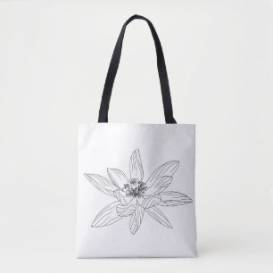 Tote Bag Fleur tropicale Coloration adulte pleine Fourre-to