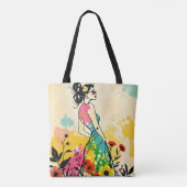 Tote Bag Fleur Urbaine : Graffiti Double Face et Art Botani (Dos)
