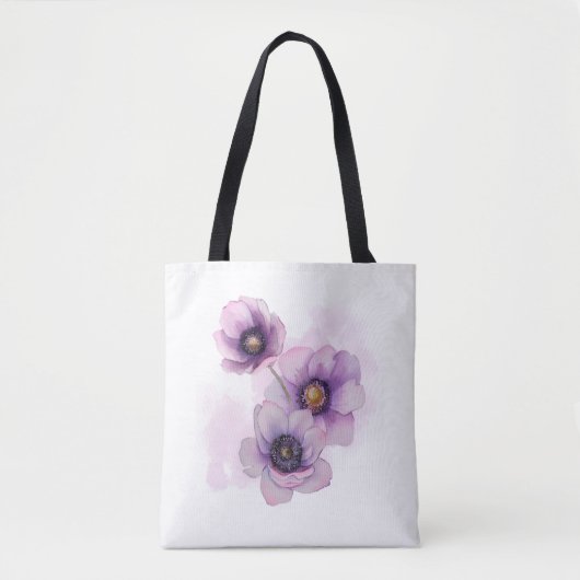 Tote Bag fleur violette aquarelle (Devant)