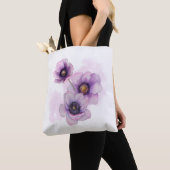 Tote Bag fleur violette aquarelle (De près)