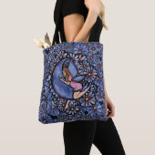 Tote Bag Fleur violette Lune Fée (De près)