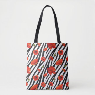 Tote Bag fleur zèbre sans couture motif