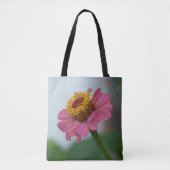 Tote Bag Fleur Zinnia rose (Devant)