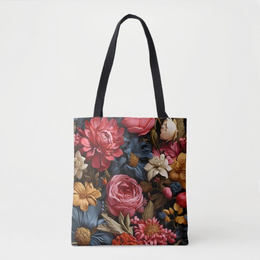 Tote Bag Fleuron coloré et feuille (Devant)