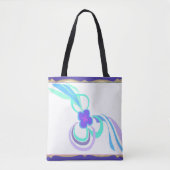 Tote Bag Fleuron Violet Avec Rubans (Devant)