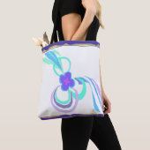 Tote Bag Fleuron Violet Avec Rubans (De près)