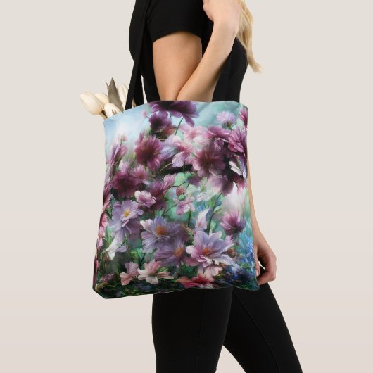 Tote Bag Fleurs à éclaboussures de fleurs de cerisier (De près)