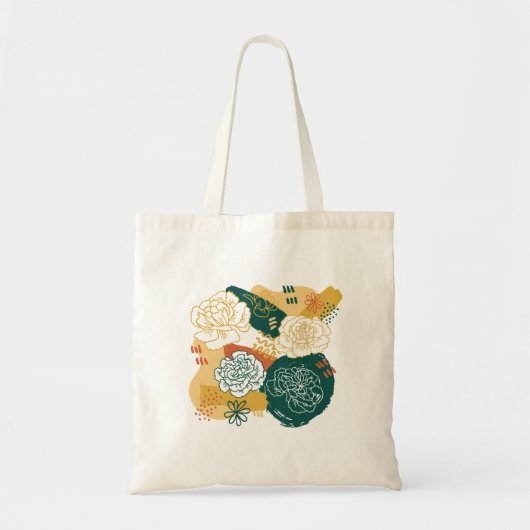 Tote Bag Fleurs abstraites colorées (Devant)