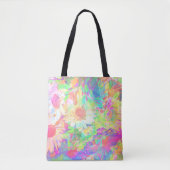 Tote Bag Fleurs Abstraites Colorées et Joyeuses (Devant)